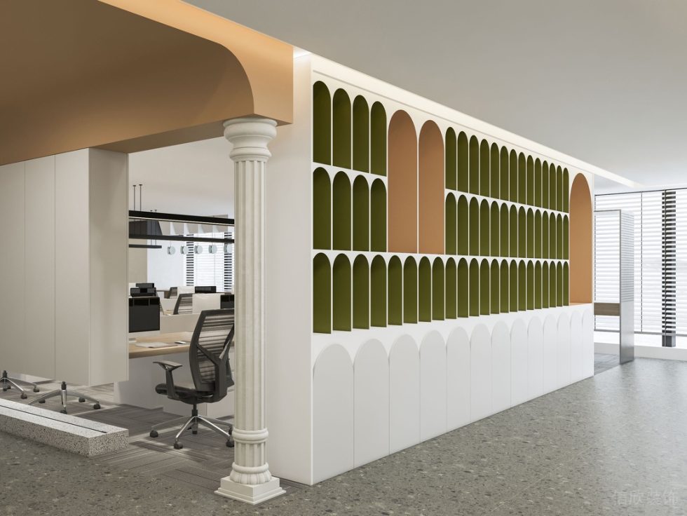 深圳寶安易尚中心2000平方米簡約風格辦公室裝修案例圓拱形鏤空藝術隔斷柜 深圳寶安易尚中心2000平方米簡約風格辦公室裝修案例圓拱形鏤空藝術隔斷柜