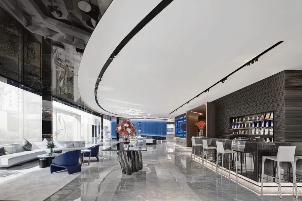 深圳南山康佳研發大廈1000平方米現代風格辦公室裝修案例接待廳