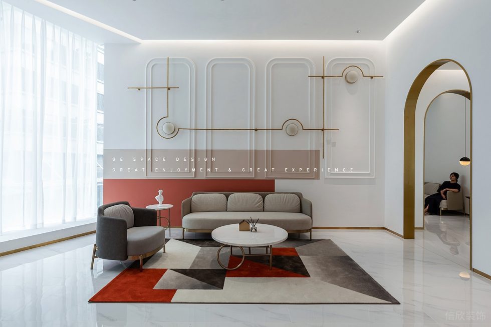 深圳市寶安區福永現代輕奢風國際婚紗一品cg店裝修設計接待區