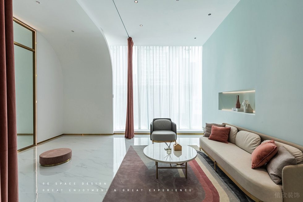 深圳市寶安區福永現代輕奢風國際婚紗一品cg店裝修設計接待區二