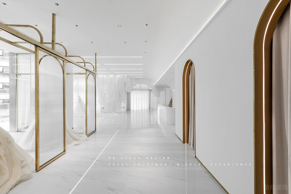 深圳市寶安區福永現代輕奢風國際婚紗一品cg店裝修設計過道