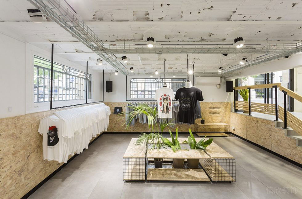 工業風服裝店裝修粗礦的中島柜設計 工業風服裝店裝修粗礦的中島柜設計