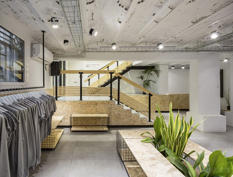 工業風服裝店樓梯裝修設計 工業風服裝店樓梯裝修設計