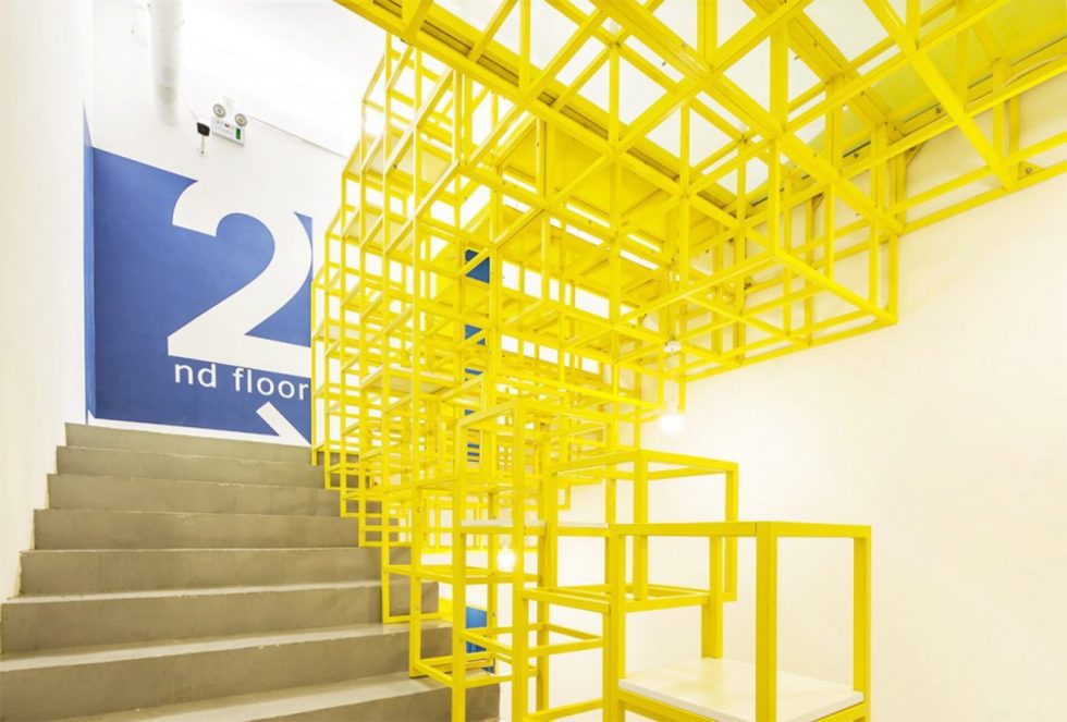 深圳龍崗橫崗智慧谷創新園1500平方米淺色調工業風辦公室裝修案例樓梯藝術裝置 深圳龍崗橫崗智慧谷創新園1500平方米淺色調工業風辦公室裝修案例樓梯藝術裝置