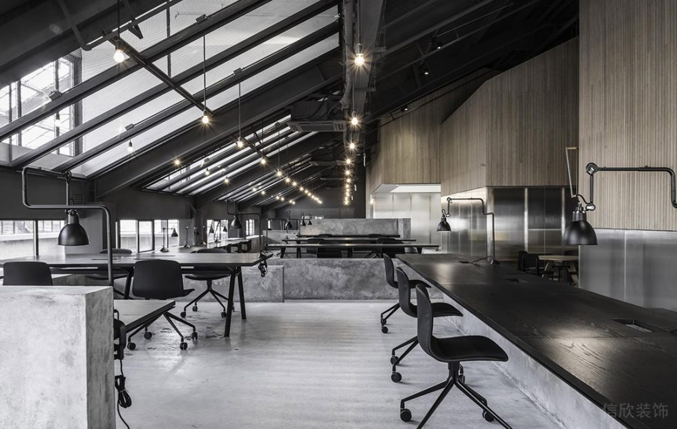 深圳龍崗深澳國際文化產業園800平方米工業主義簡約風辦公室裝修案例綜合辦公廳