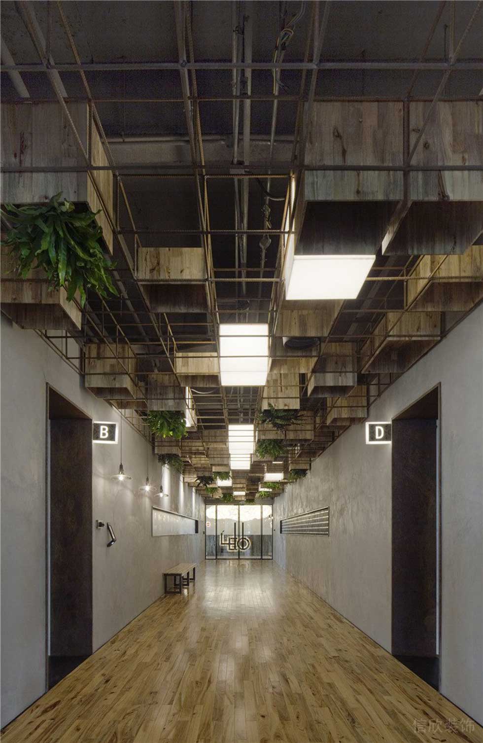 深圳龍崗正中時代廣場3500平方米暗色調工業風辦公室裝修案例過道 深圳龍崗正中時代廣場3500平方米暗色調工業風辦公室裝修案例過道