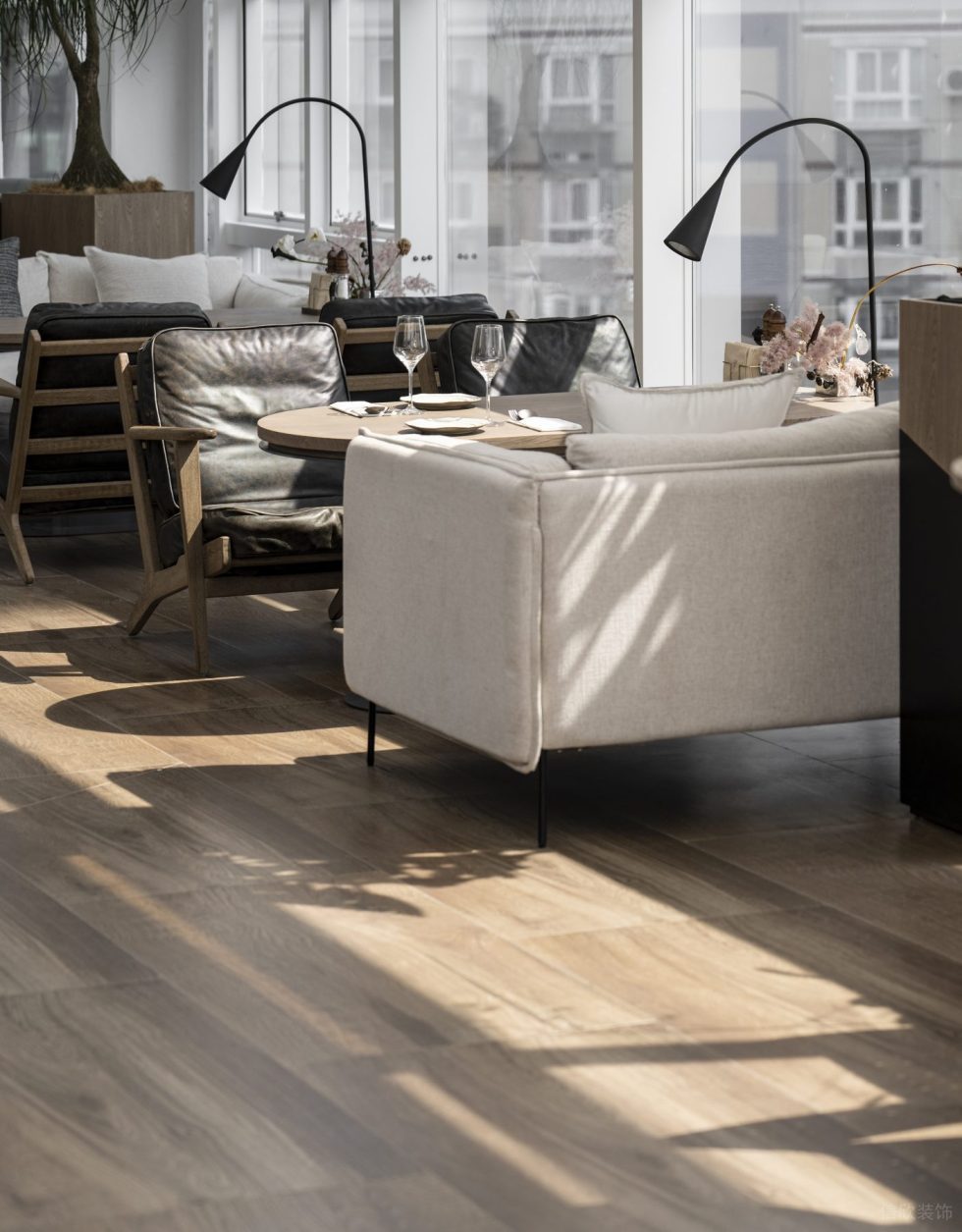 動(dòng)感美式餐廳靠窗沙發(fā)用餐區(qū)裝修設(shè)計(jì)