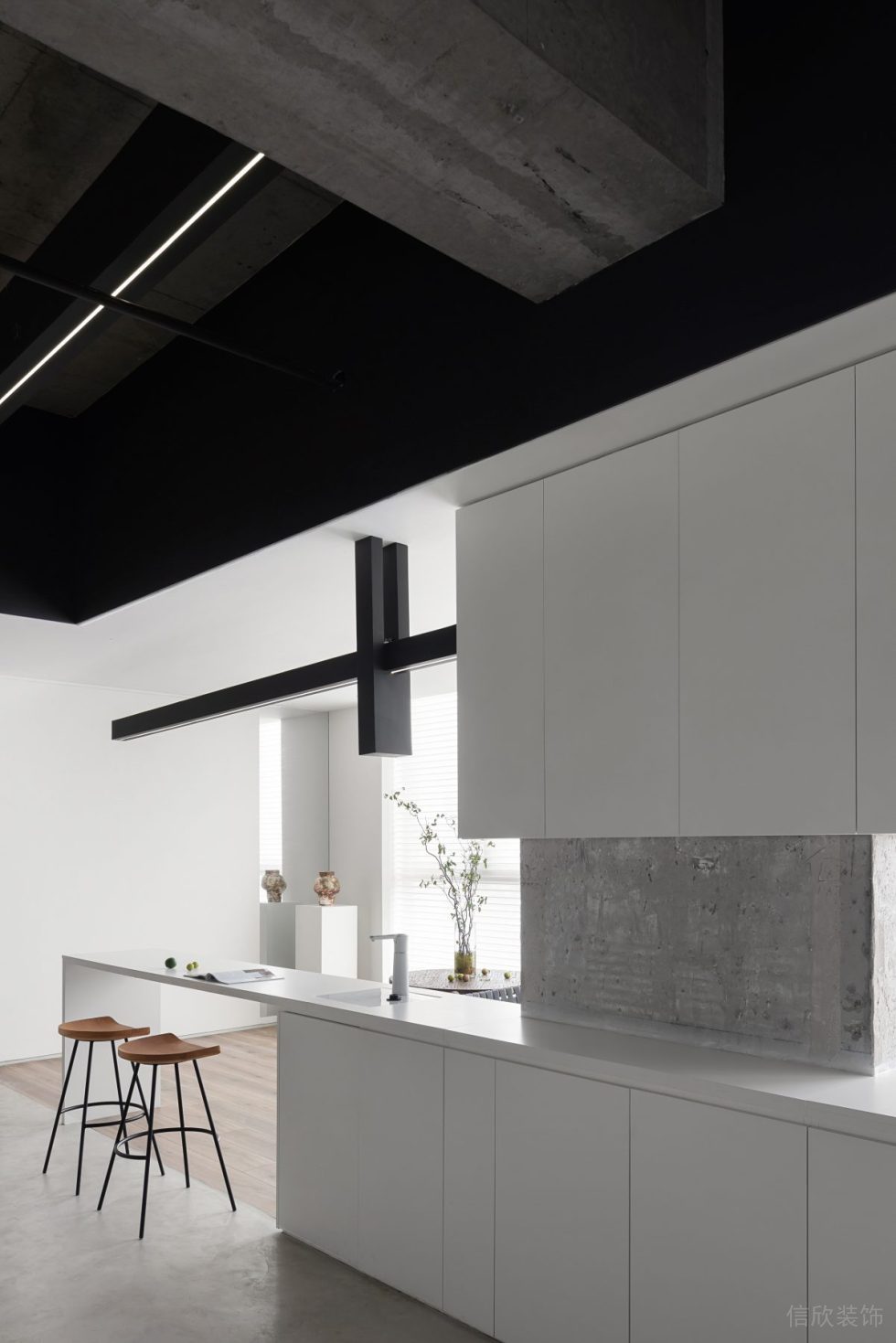 嘉安達大廈北歐工業(yè)風(fēng)辦公室裝修設(shè)計 白色烤漆木休閑吧臺