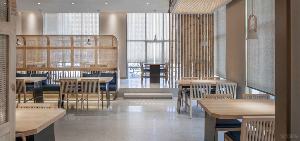 簡約原木風(fēng)餐廳大堂雅座裝修設(shè)計