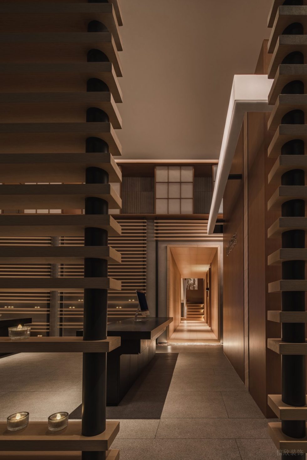 深圳市福田區(qū)保稅區(qū)新中式風蘭美容抗衰中心裝修設計實景效果圖-清水石板過道 深圳市福田區(qū)保稅區(qū)新中式風蘭美容抗衰中心裝修設計實景效果圖-清水石板過道