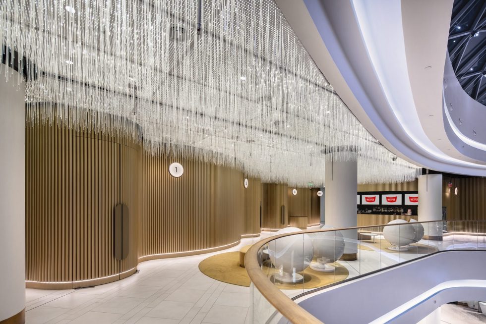 深圳市福田區梅林大型商業綜合體裝修設計效果圖-三層水晶吊燈 深圳市福田區梅林大型商業綜合體裝修設計效果圖三層水晶吊燈