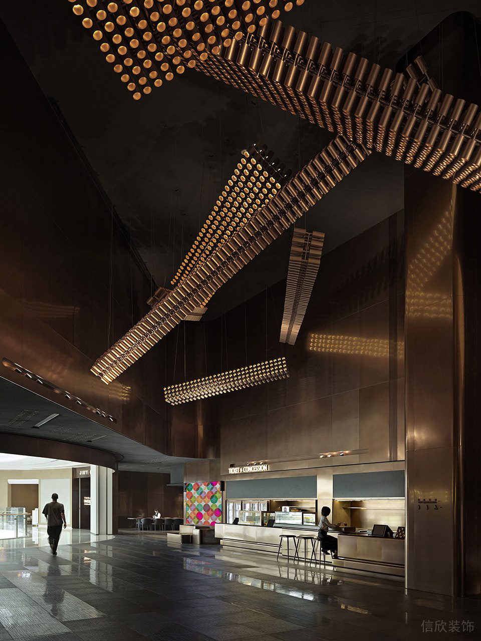 電影院售票區(qū)服務(wù)臺裝修效果圖