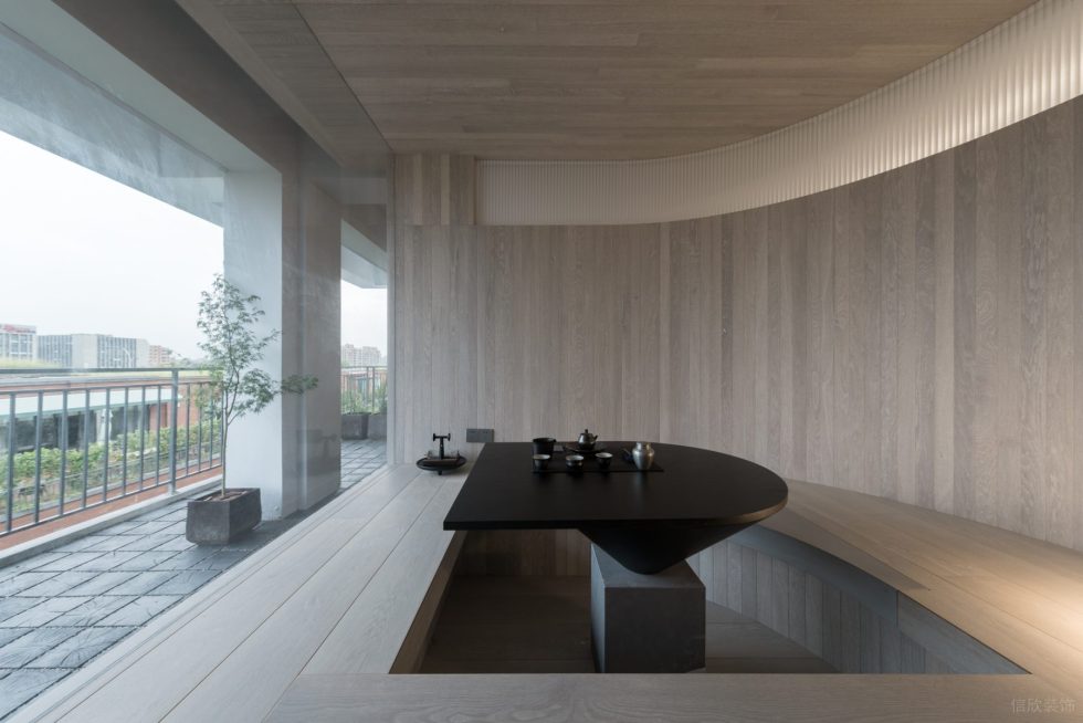 木質(zhì)簡約風(fēng)辦公室裝修設(shè)計原木色茶室