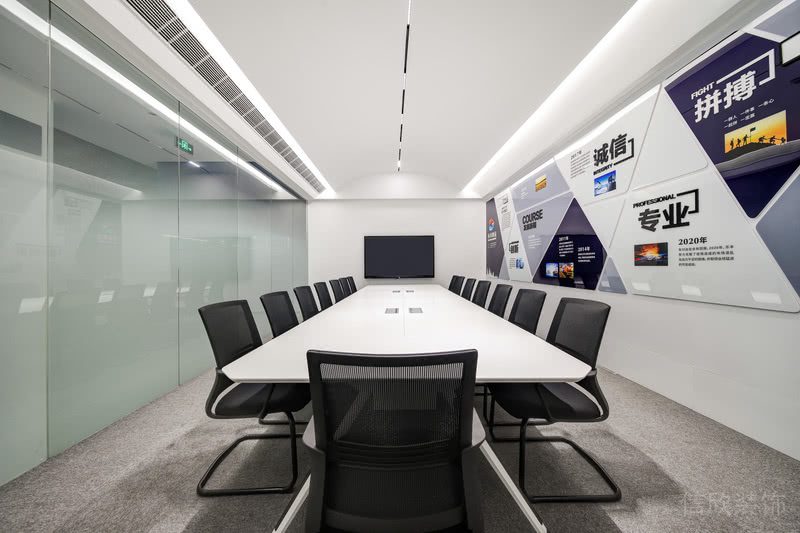 南山區(qū)科技園香港中文大學(xué)深圳產(chǎn)學(xué)白色主調(diào)公司裝修設(shè)計方案 會議室