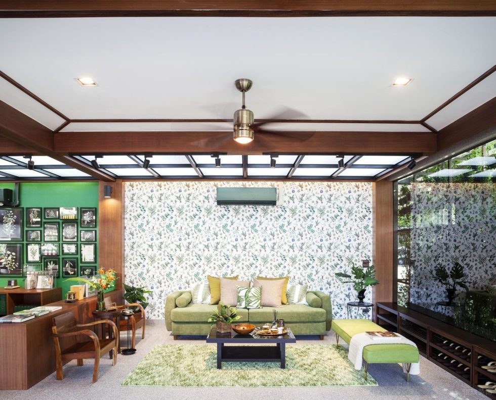 暖色田園風(fēng)辦公室裝修設(shè)計(jì)淺綠色等候區(qū)