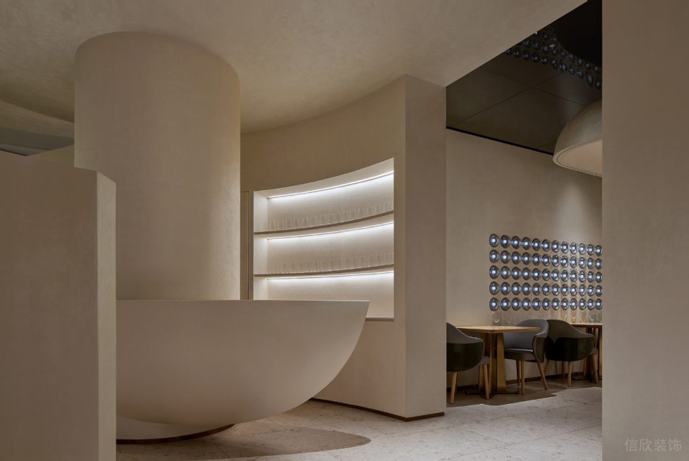 現(xiàn)代極簡餐廳精致展示架裝修設(shè)計