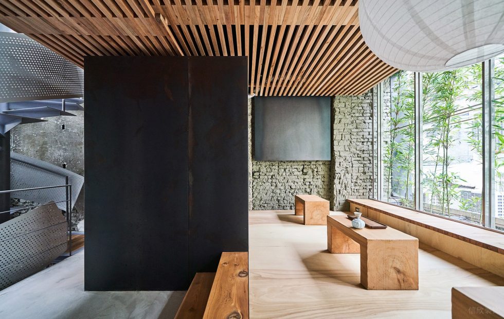 工業(yè)風茶室臨窗品茗區(qū)設(shè)計圖