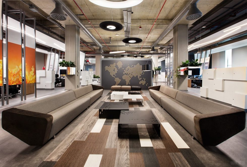 前衛現代風辦公室裝修設計暖灰色接待區 前衛現代風辦公室裝修設計暖灰色接待區