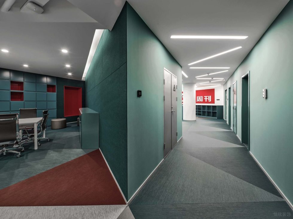 深青色現代風辦公室裝修設計深青色過道 深青色現代風辦公室裝修設計深青色過道