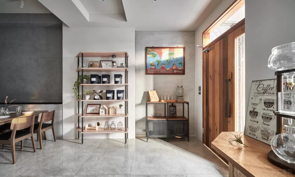 現(xiàn)代簡約風咖啡廳回形天花下吊裝修設計圖