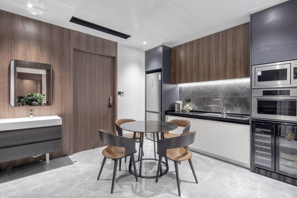 米白色極簡風(fēng)辦公室裝修設(shè)計(jì)白木色茶水間 米白色極簡風(fēng)辦公室裝修設(shè)計(jì)白木色茶水間