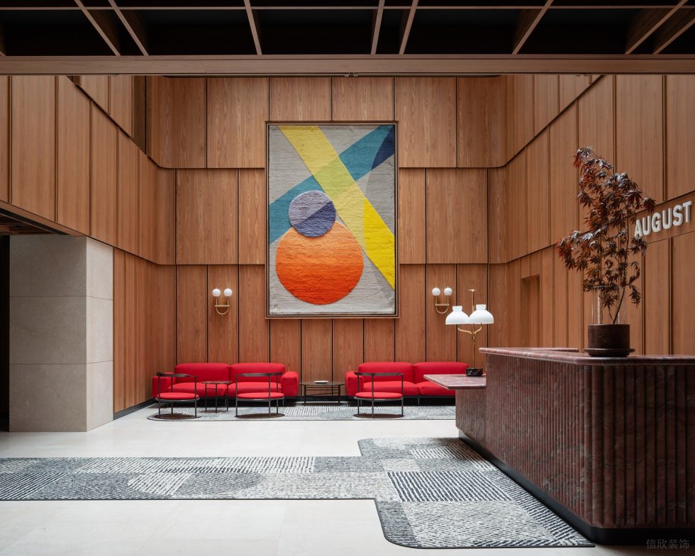 暖色調簡約風辦公室裝修設計暖木色大堂 暖色調簡約風辦公室裝修設計暖木色大堂