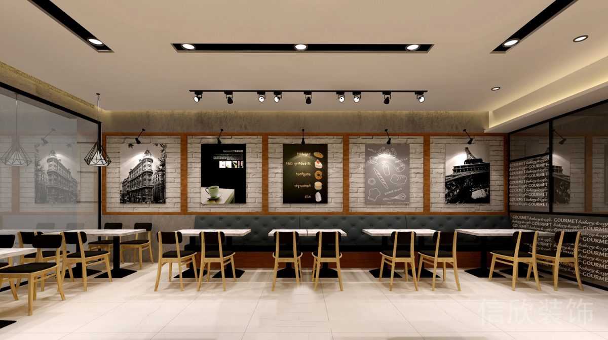 羅湖區(qū)黃貝嶺面包店靠墻綠色軟座裝修設(shè)計(jì)