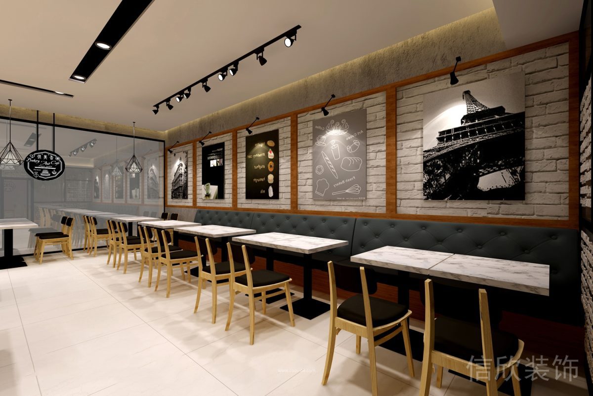 羅湖區(qū)黃貝嶺面包店墻面白色磚塊設(shè)計(jì)圖