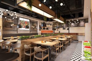 深圳寶安西鄉(xiāng)快餐店中間餐區(qū)裝修設(shè)計