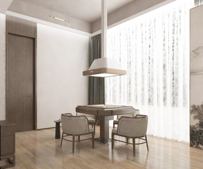 深圳寶安西鄉(xiāng)棋牌室透光窗簾裝修設(shè)計