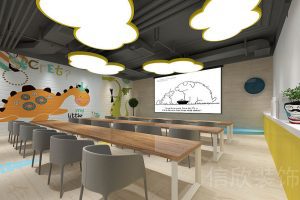 新龍大廈伯爾德國(guó)際英語(yǔ)教學(xué)沙龍中心培訓(xùn)機(jī)構(gòu)恐龍墻創(chuàng)意藝術(shù)多功能教室
