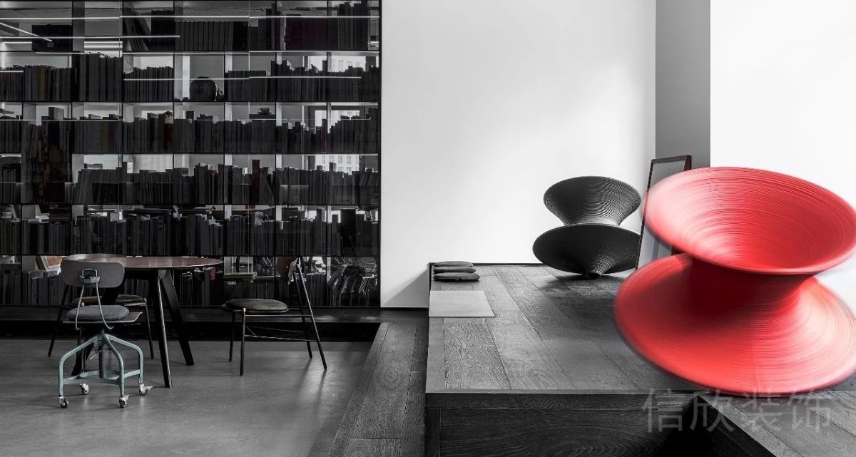 暗黑現(xiàn)代風(fēng)辦公空間辦公區(qū)地臺(tái)裝修設(shè)計(jì)