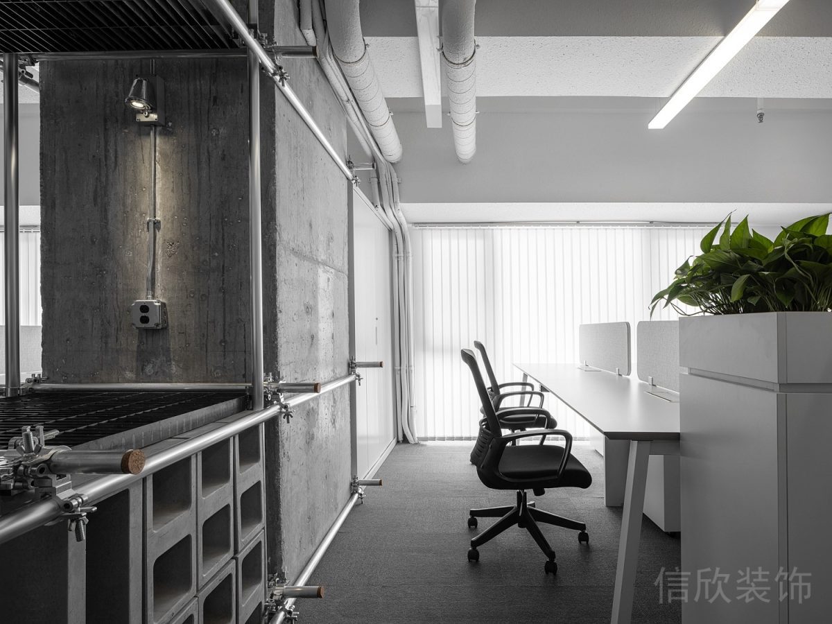 辦公門(mén)面裝修設(shè)計(jì)灰色水泥墻面