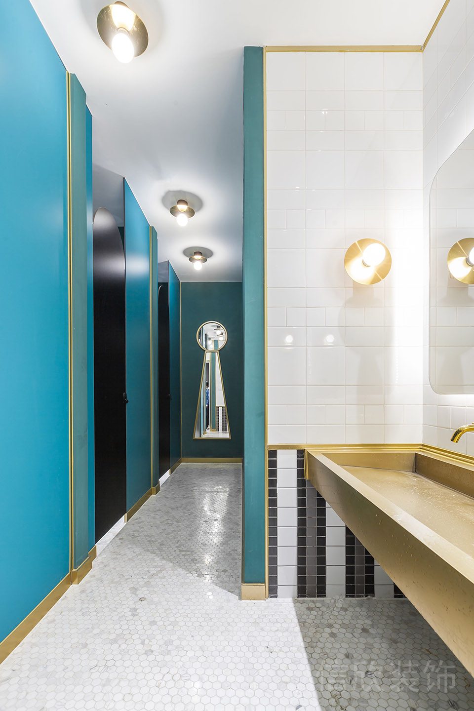 辦公室女士金色燈光設計衛(wèi)生間裝修設計