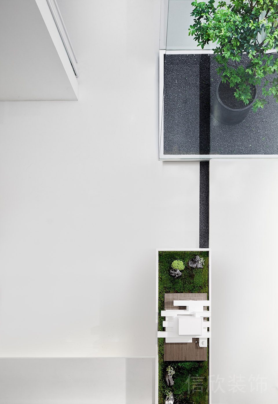 玻璃櫥窗造景辦公室過道設計