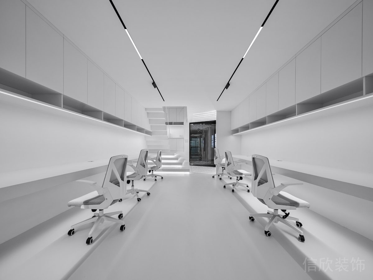 純白科技感風格辦公空間裝修設計 辦公區(qū)