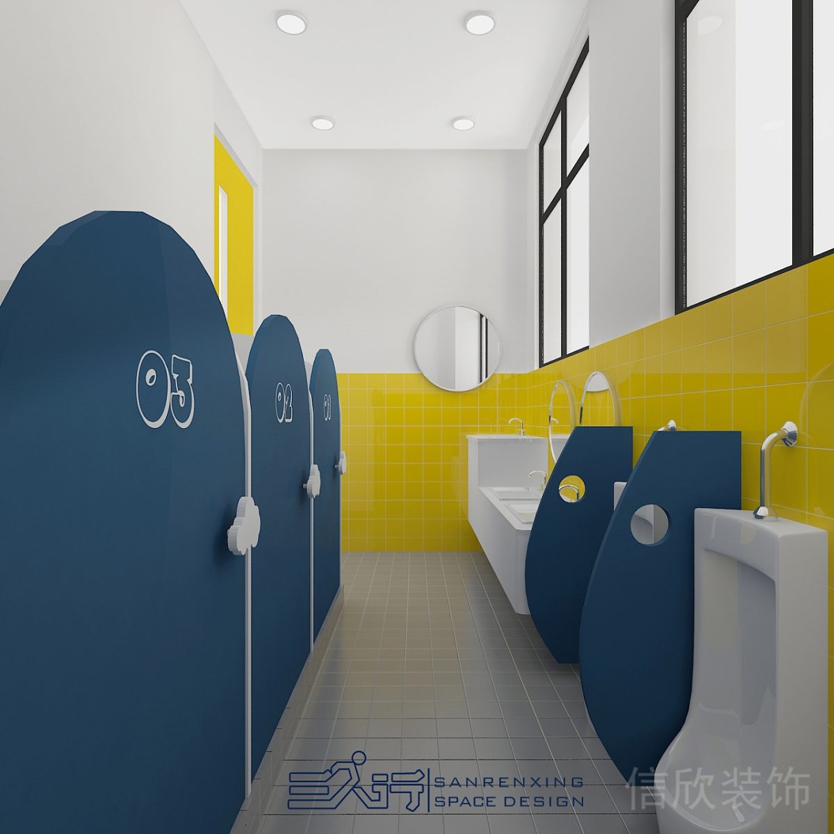 城脈中心貝貝早教中心裝修設(shè)計強調(diào)色墻漆