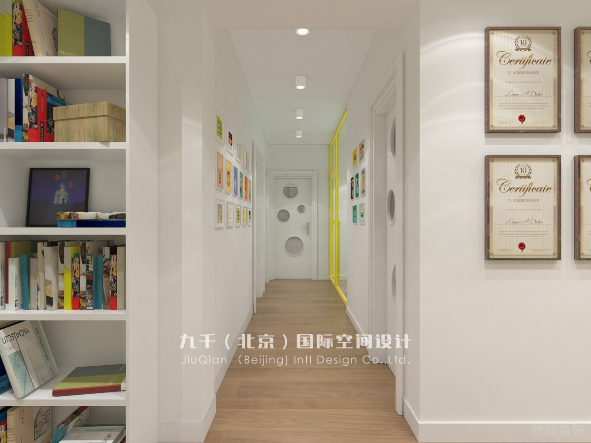 深圳市寶安區(qū)白鹿廣場(chǎng)新苗國(guó)際教育高端外語(yǔ)幼兒培訓(xùn)教育機(jī)構(gòu)榻木質(zhì)過道裝修設(shè)計(jì)