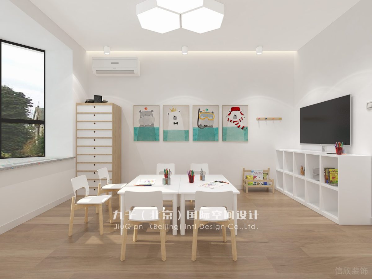 國(guó)際教育中心中小兒童幼孩矮凳多功能教室裝修設(shè)計(jì)