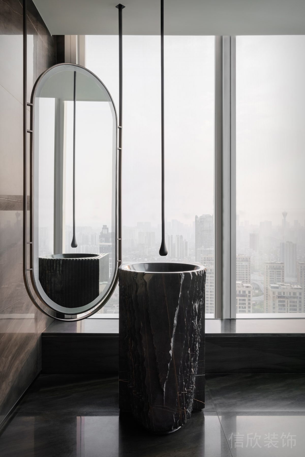 公共開放休息區(qū)域天花吊頂洗手池大理石辦公室設(shè)計