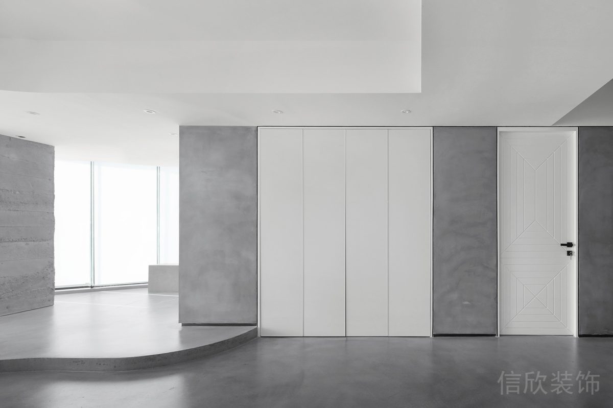 開放式工作區(qū)簡約白折疊門公共區(qū)域