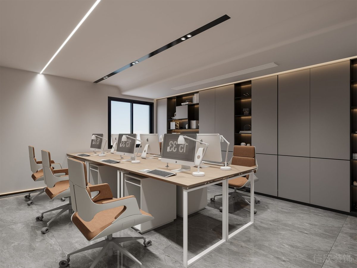 現代簡約風辦公室裝修設計 辦公區(qū)柜體