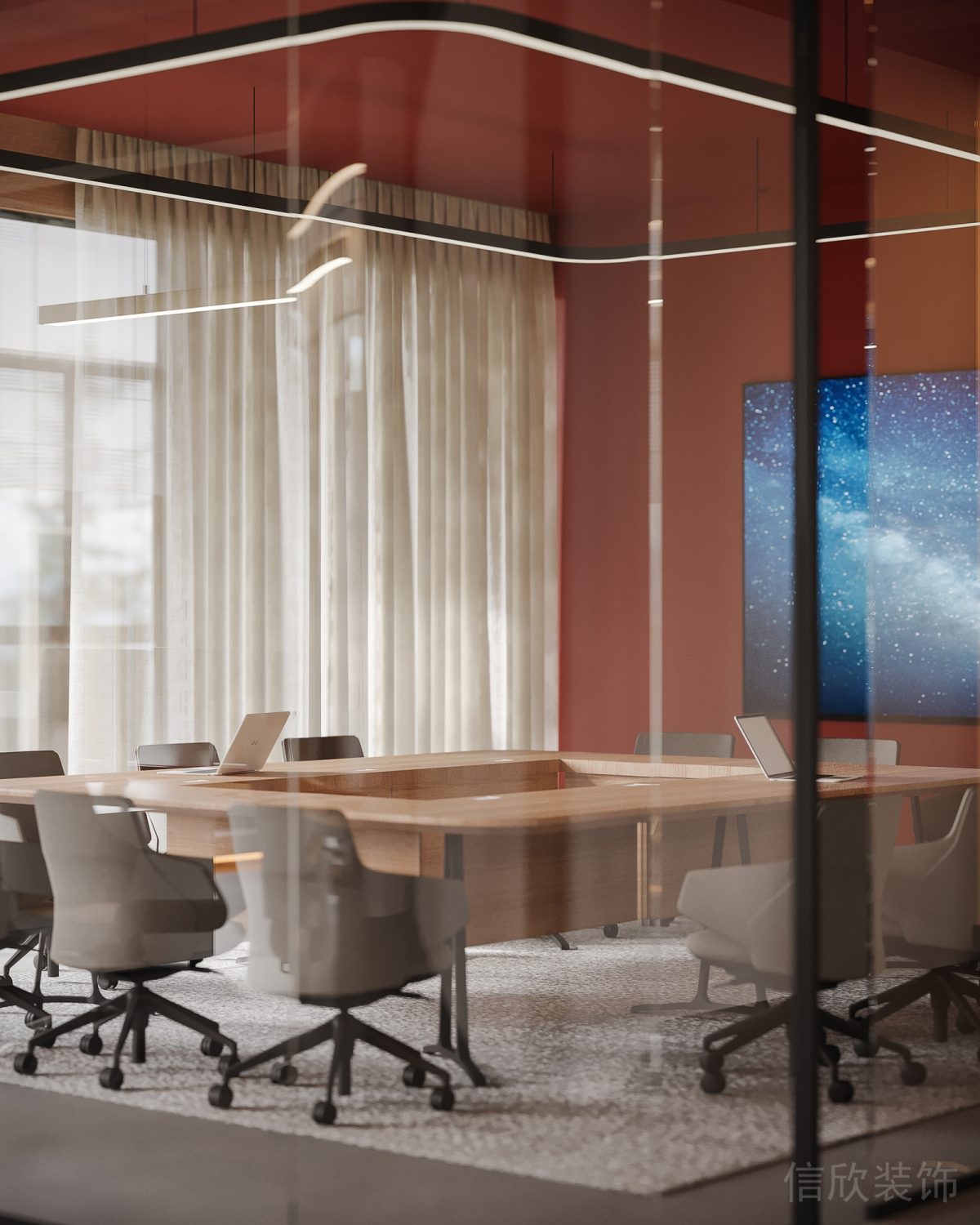 現(xiàn)代簡約風辦公室裝修設(shè)計 會議室