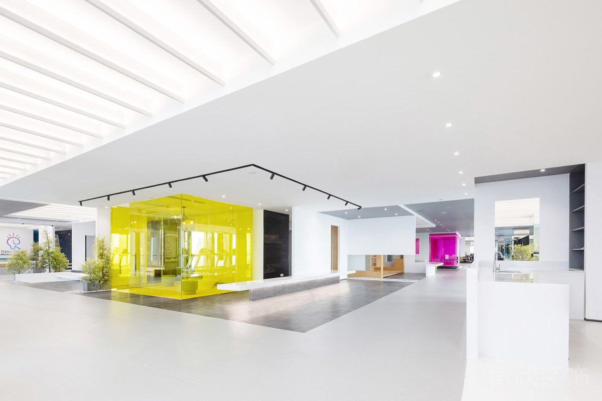 現(xiàn)代亞克力黃色辦公室裝修設計