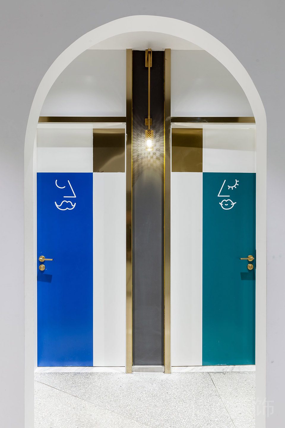 洗手間廁所設計辦公室創(chuàng)意北歐風集成板弧形休息區(qū)效果圖