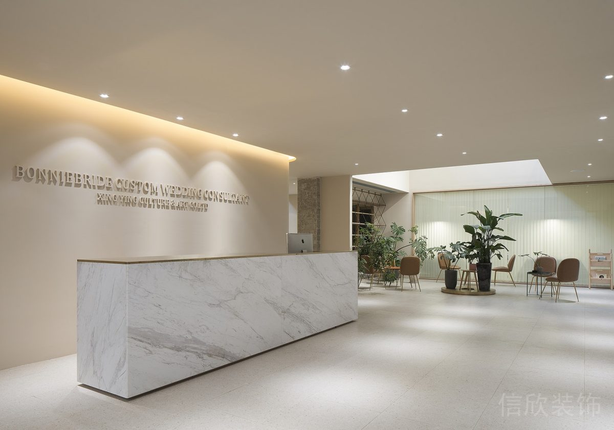 辦公室設(shè)計大廳接待處大理石溫馨簡約風(fēng)裝修效果圖
