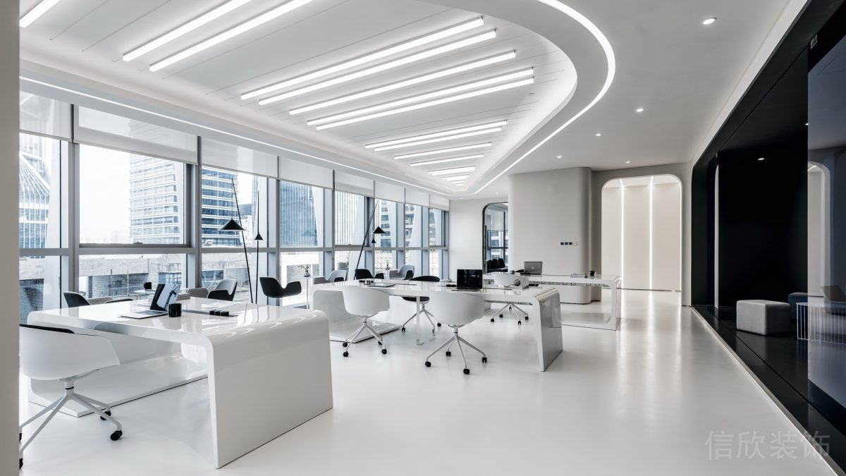 黑白極簡風(fēng)辦公空間辦公區(qū)裝修設(shè)計(jì)