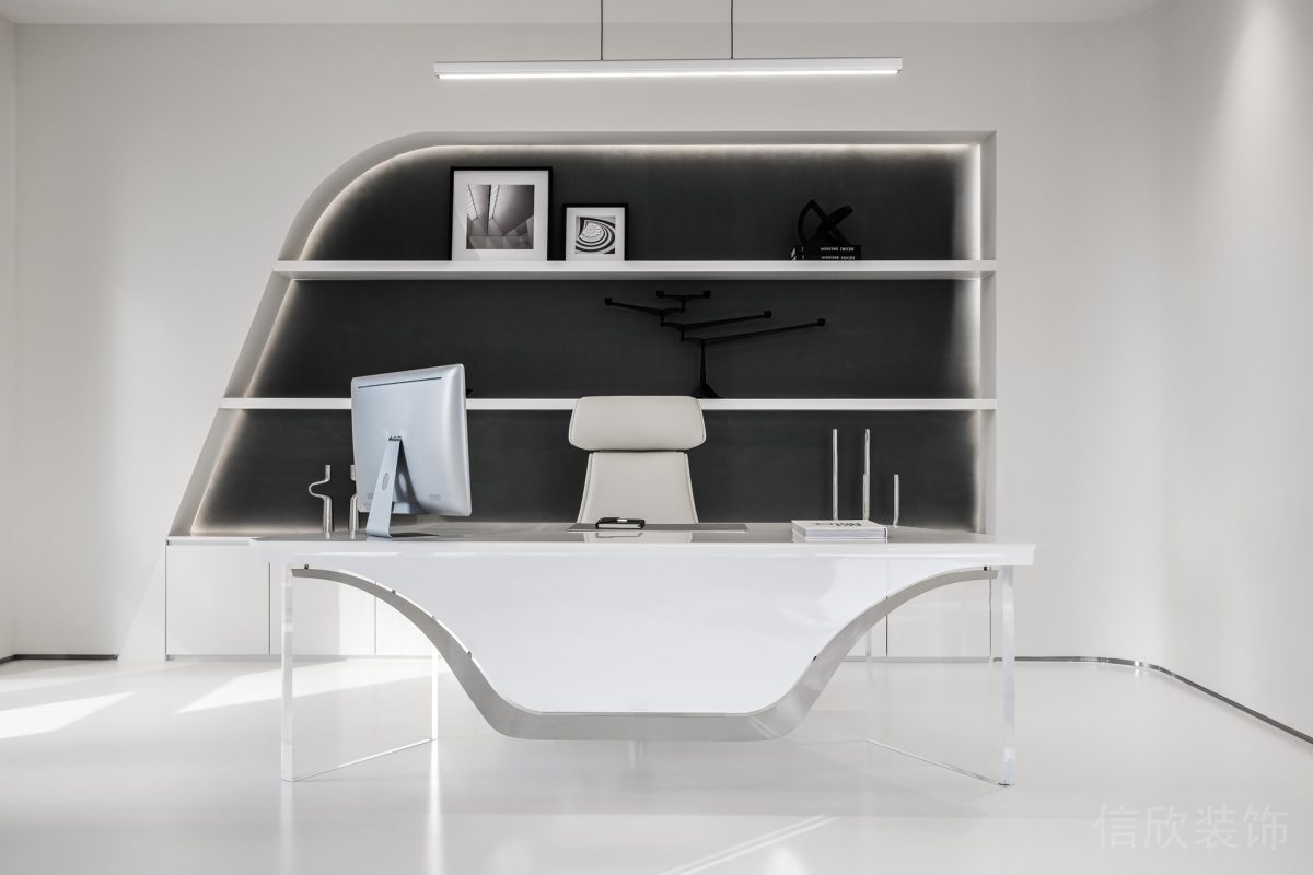 黑白極簡風(fēng)辦公空間獨(dú)立辦公室裝修設(shè)計(jì)