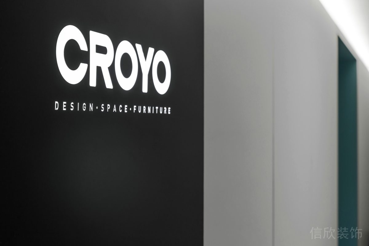 黑白強烈對比形象版led燈飾設(shè)計辦公室大廳