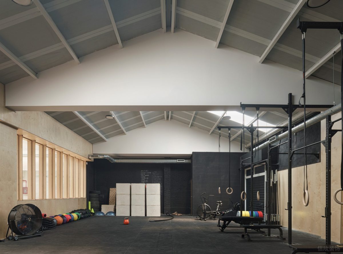 健身房力量訓練區域簡約工業風效果圖
